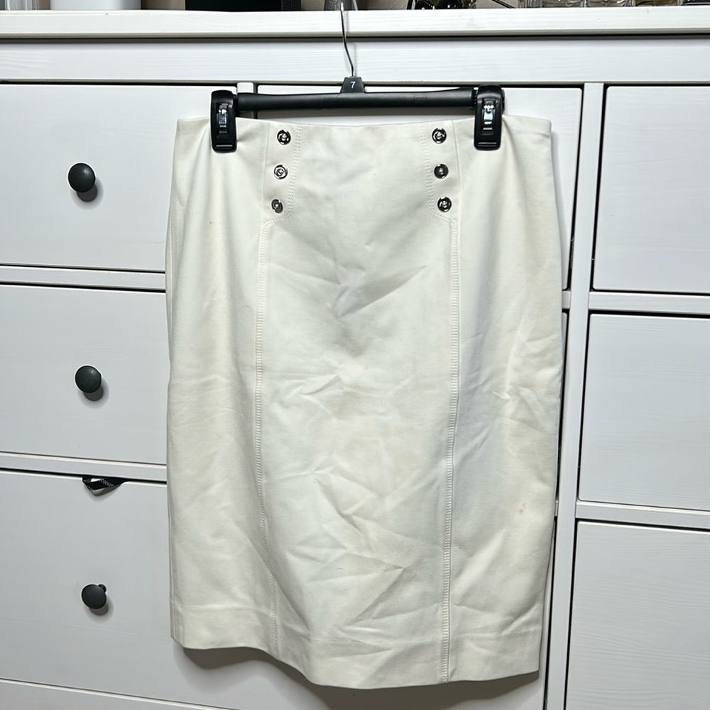 White House Black Marketwhite/off white Pencil Skirt Size 10 Tags On It-stained